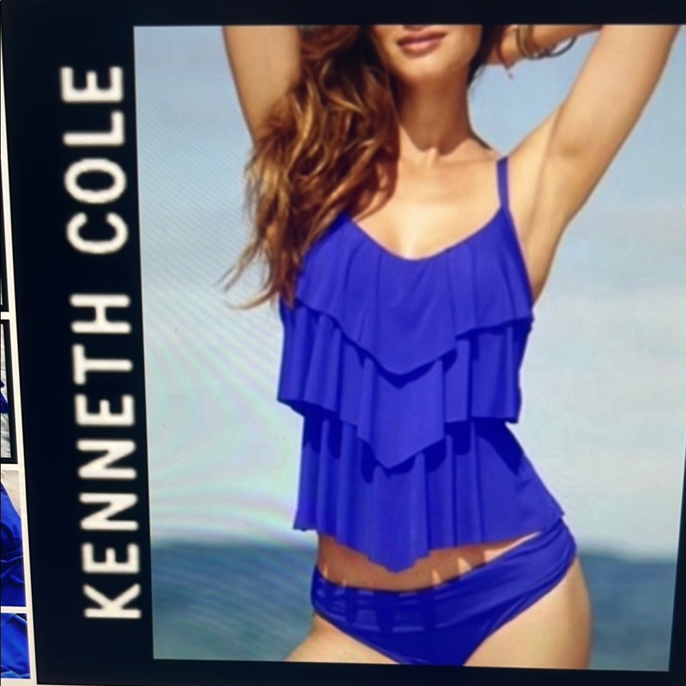 Kenneth Cole Vibrant Blue Layered tankini